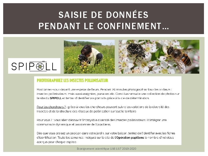 SAISIE DE DONNÉES PENDANT LE CONFINEMENT… Enseignement scientifique 1 G 6 1 G 7 SAISIE DE DONNÉES PENDANT LE CONFINEMENT… Enseignement scientifique 1 G 6 1 G 7