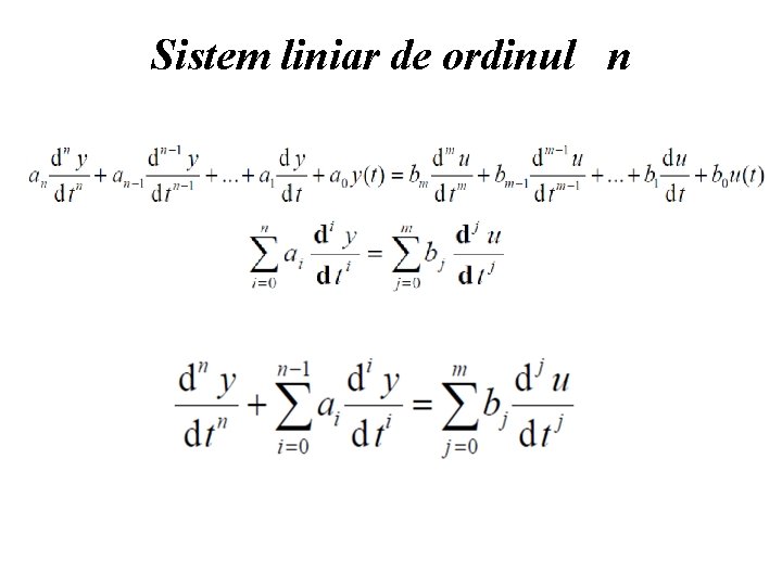 Sistem liniar de ordinul n 