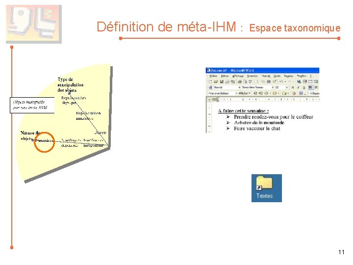 Définition de méta-IHM : Espace taxonomique 11 
