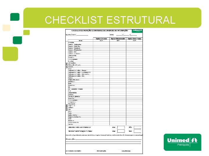 CHECKLIST ESTRUTURAL 