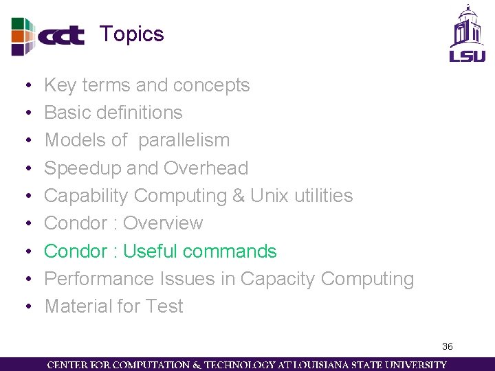 Topics • • • Key terms and concepts Basic definitions Models of parallelism Speedup Topics • • • Key terms and concepts Basic definitions Models of parallelism Speedup