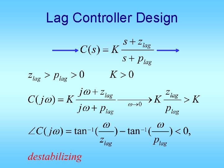 Lag Controller Design 