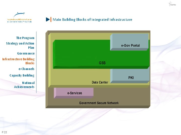 Home Main Building Blocks of Integrated Infrastructure The Program Strategy and Action Plan Governance