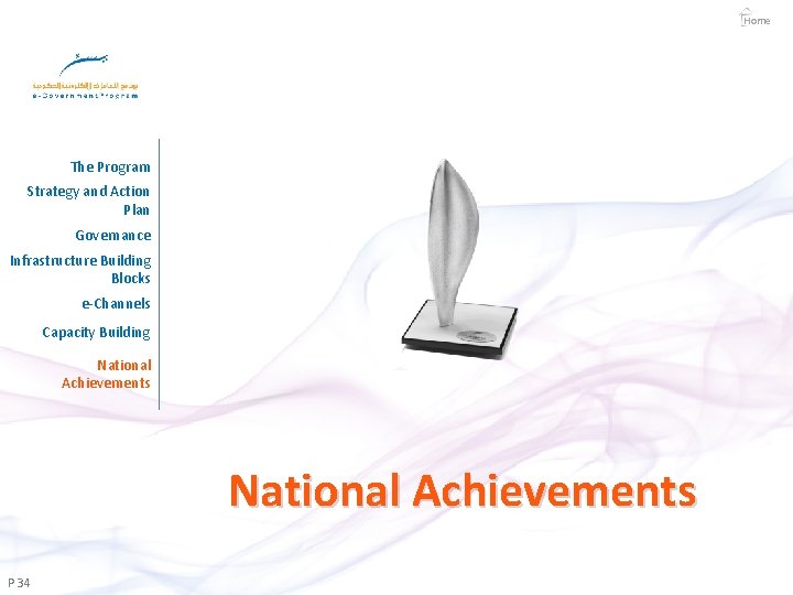 Home The Program Strategy and Action Plan Governance Infrastructure Building Blocks e-Channels Capacity Building