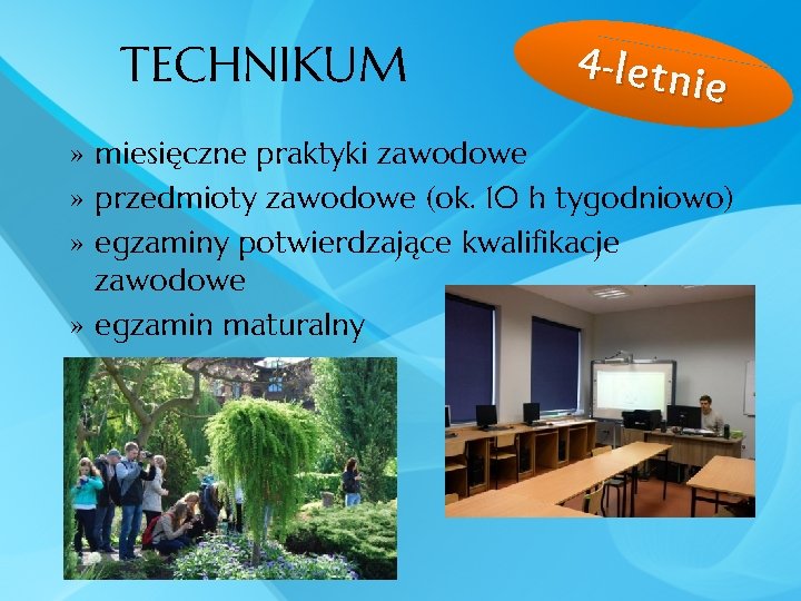 TECHNIKUM 4 -letni e » miesięczne praktyki zawodowe » przedmioty zawodowe (ok. 10 h