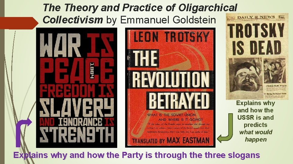 The Theory and Practice of Oligarchical Collectivism by Emmanuel Goldstein Explains why and how The Theory and Practice of Oligarchical Collectivism by Emmanuel Goldstein Explains why and how