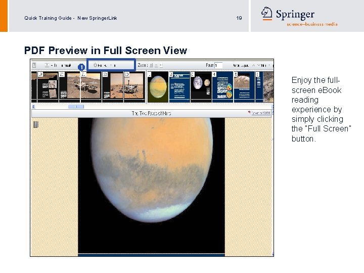 Quick Training Guide - New Springer. Link 19 PDF Preview in Full Screen View