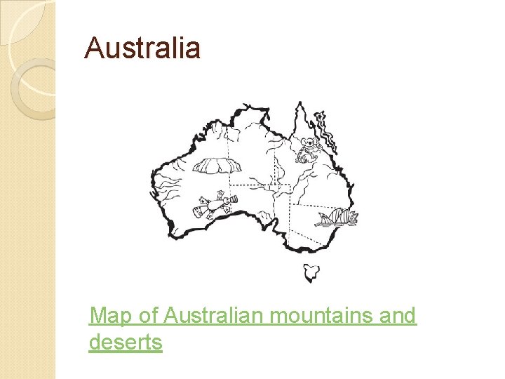 Australia Map of Australian mountains and deserts 