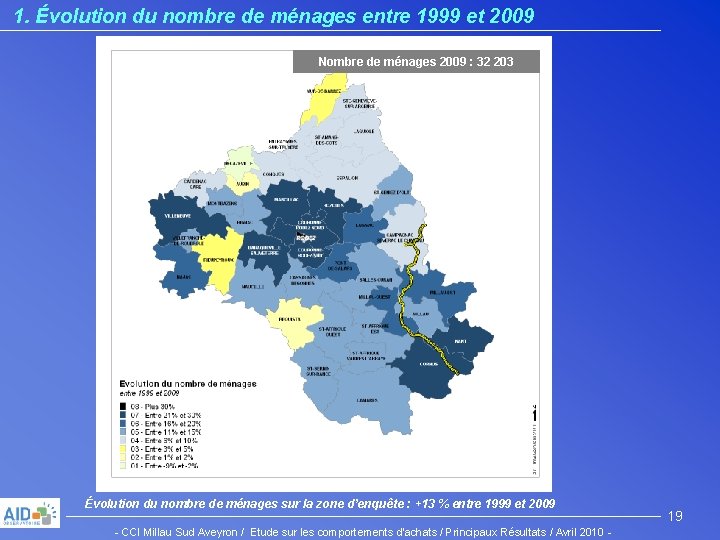 1. Évolution du nombre de ménages entre 1999 et 2009 Nombre de ménages 2009