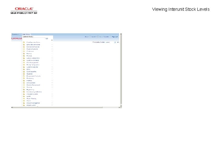 Viewing Interunit Stock Levels 