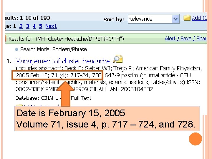 Date is February 15, 2005 Volume 71, issue 4, p. 717 – 724, and