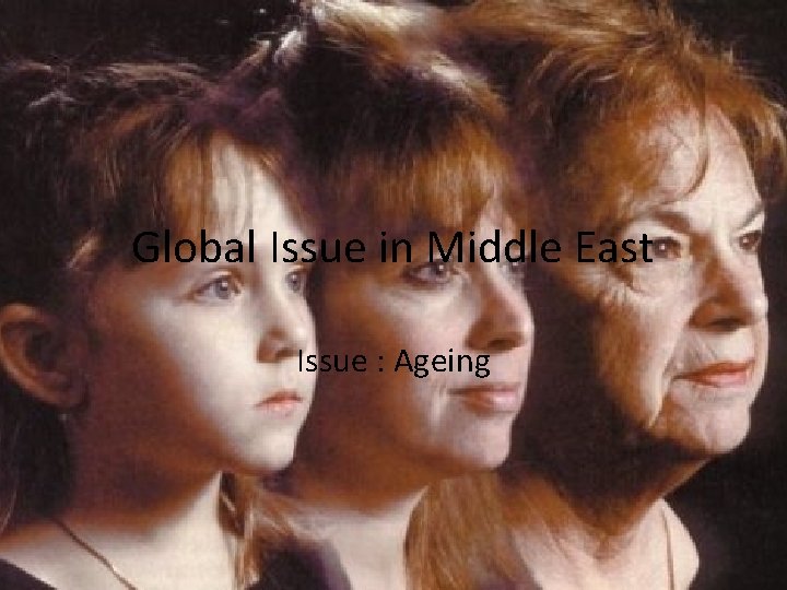 Global Issue in Middle East Issue : Ageing 