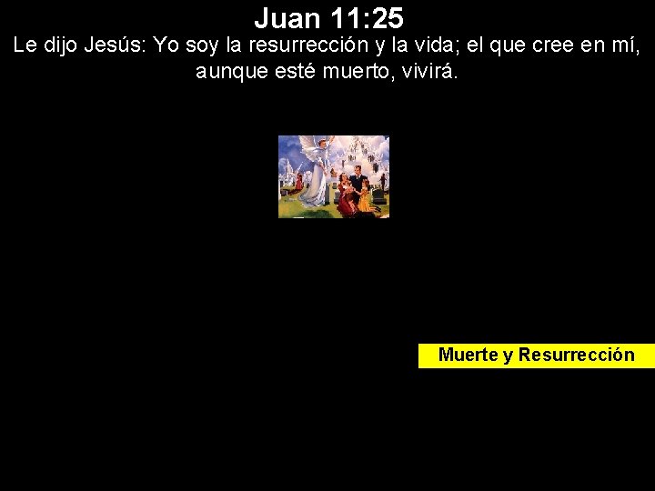 Juan 11: 25 Le dijo Jesús: Yo soy la resurrección y la vida; el