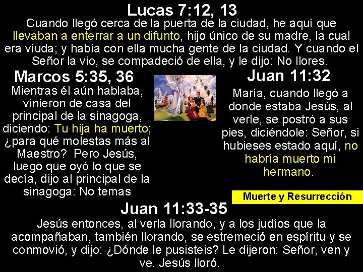 Lucas 7: 12, 13 Cuando llegó cerca de la puerta de la ciudad, he