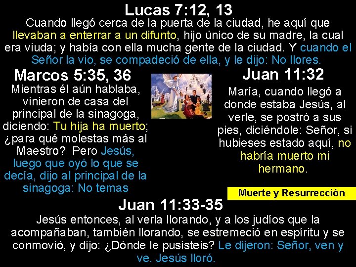 Lucas 7: 12, 13 Cuando llegó cerca de la puerta de la ciudad, he