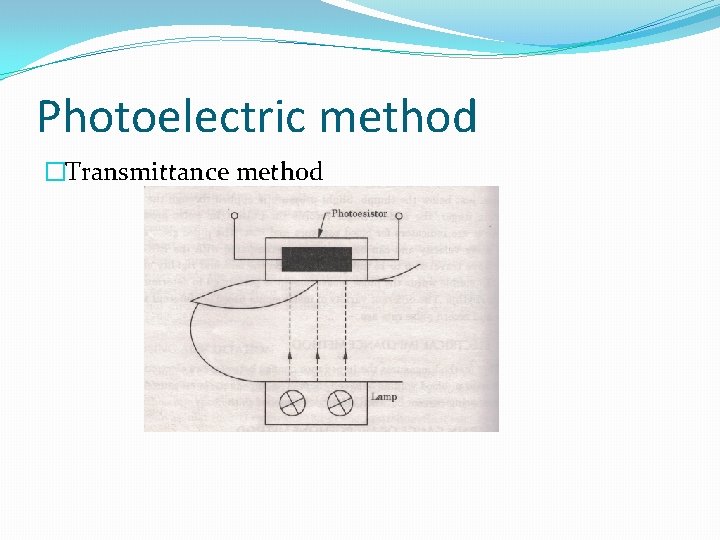 Photoelectric method �Transmittance method 