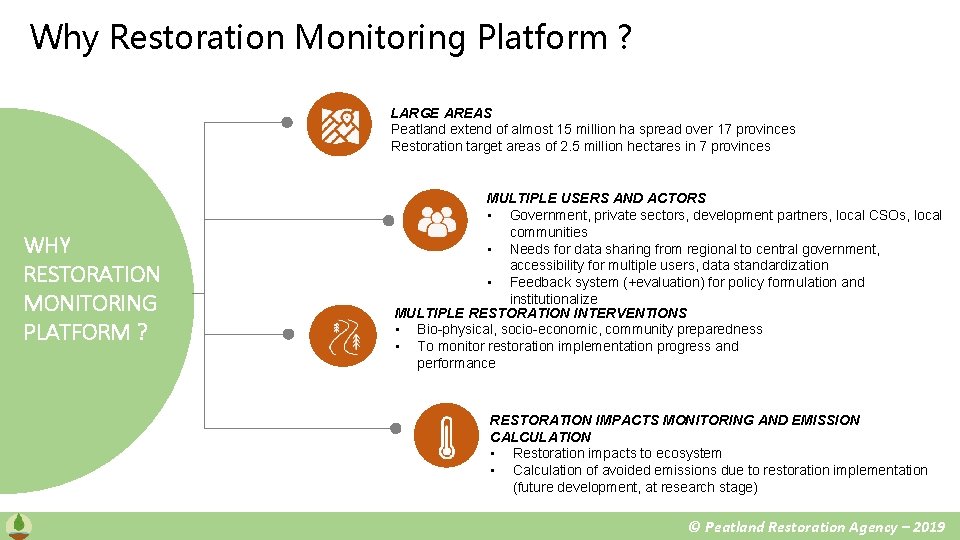 Why Restoration Monitoring Platform ? LARGE AREAS Peatland extend of almost 15 million ha