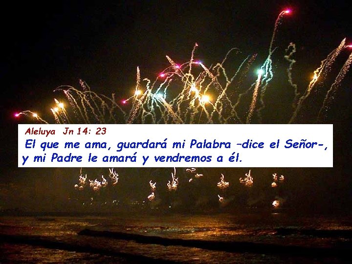 Aleluya Jn 14: 23 El que me ama, guardará mi Palabra –dice el Señor-,