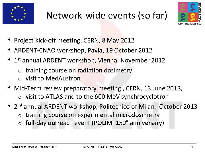 Network-wide events (so far) • • • Project kick-off meeting, CERN, 8 May 2012