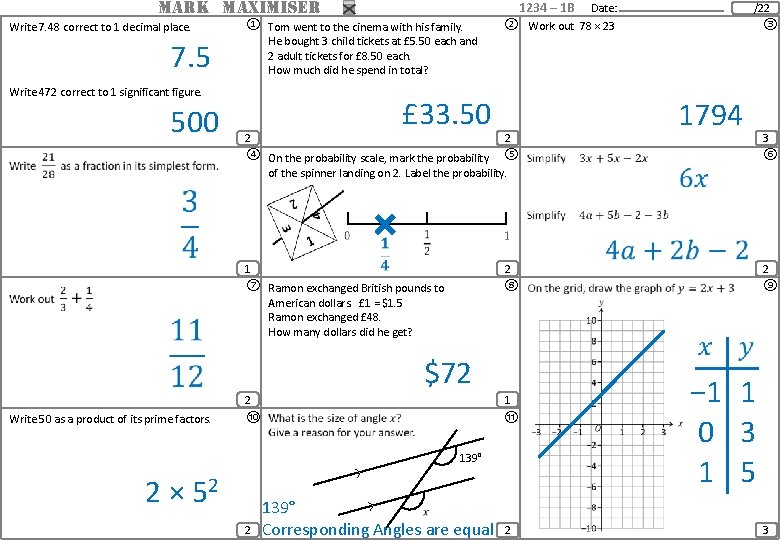 MARK MAXIMISER Write 7. 48 correct to 1 decimal place. ① Tom went to MARK MAXIMISER Write 7. 48 correct to 1 decimal place. ① Tom went to