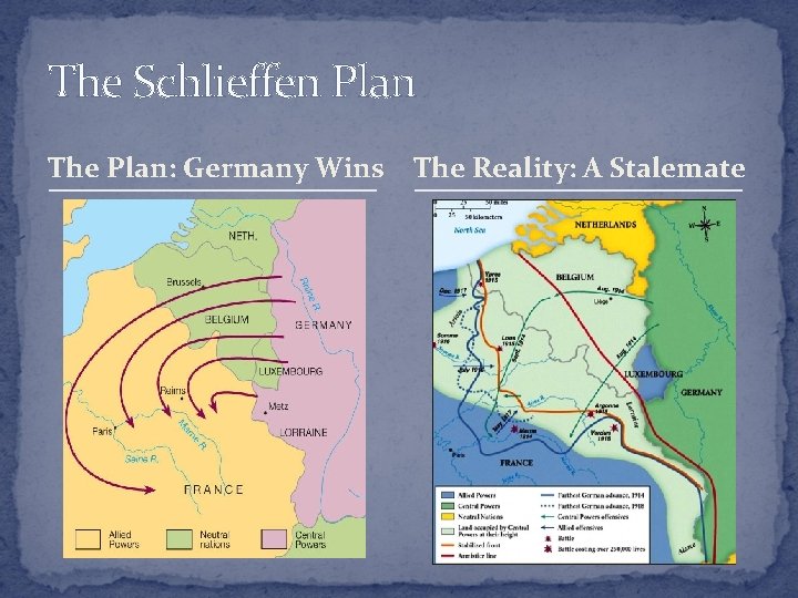 The Schlieffen Plan The Plan: Germany Wins The Reality: A Stalemate 