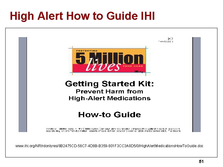 High Alert How to Guide IHI www. ihi. org/NR/rdonlyres/8 B 2475 CD-56 C 7