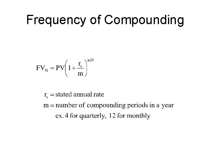 Frequency of Compounding 