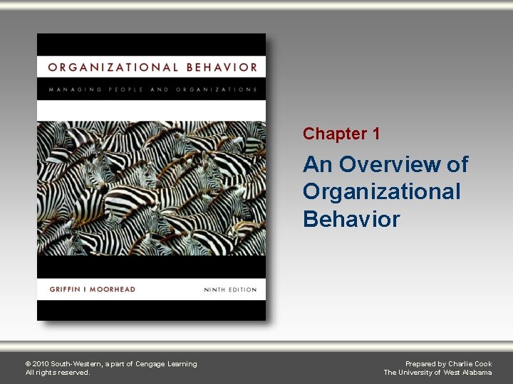 Chapter 1 An Overview of Organizational Behavior © 2010 South-Western, a part of Cengage