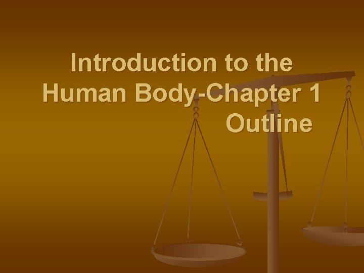 Introduction to the Human Body-Chapter 1 Outline 