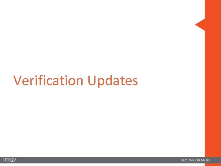Verification Updates 