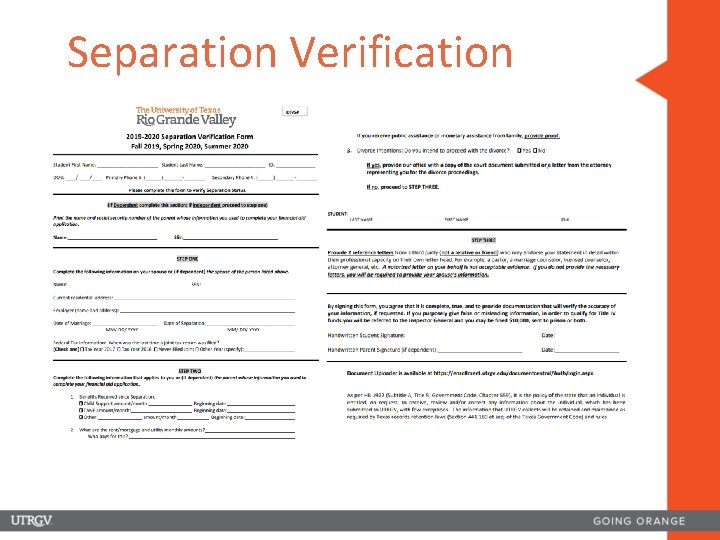 Separation Verification 