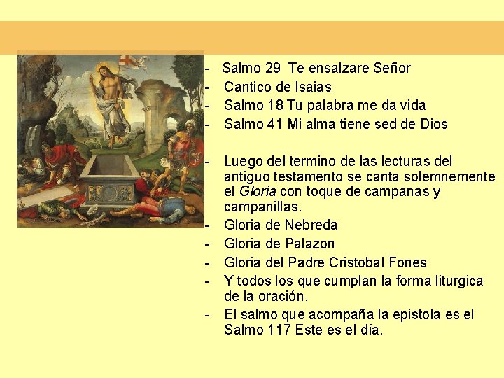 - Salmo 29 Te ensalzare Señor - Cantico de Isaias - Salmo 18 Tu - Salmo 29 Te ensalzare Señor - Cantico de Isaias - Salmo 18 Tu