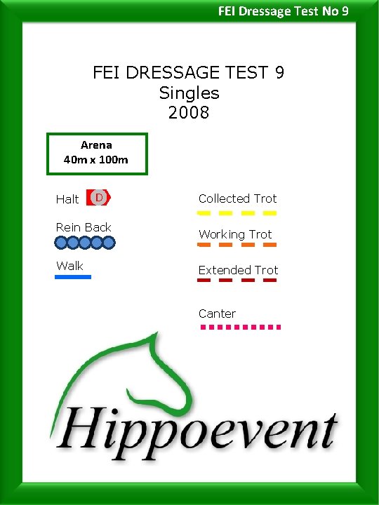 FEI Dressage Test No 9 FEI DRESSAGE TEST 9 Singles 2008 Arena 40 m