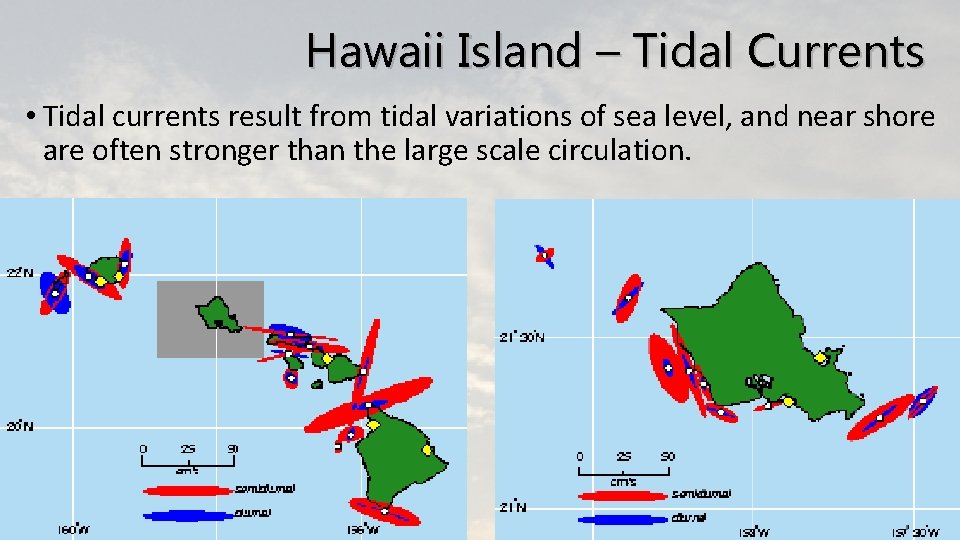 Hawaii Island – Tidal Currents • Tidal currents result from tidal variations of sea