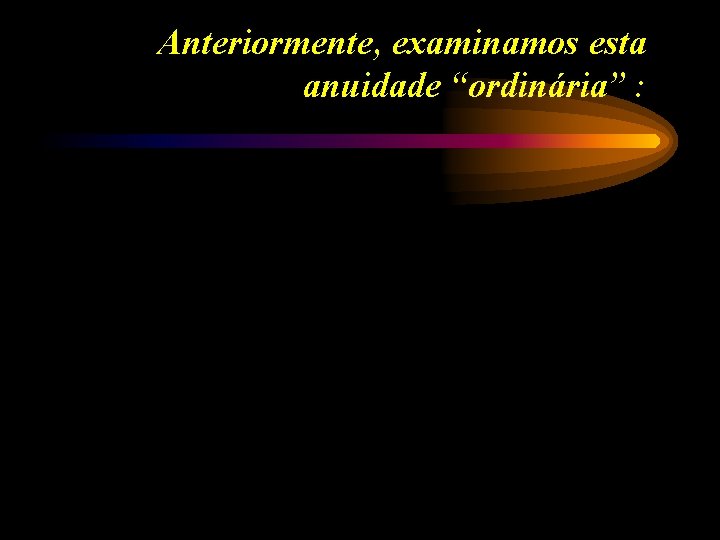 Anteriormente, examinamos esta anuidade “ordinária” : 