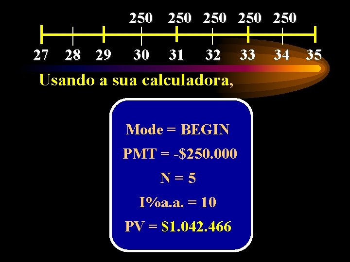 250 250 250 27 28 29 30 31 32 Usando a sua calculadora, Mode