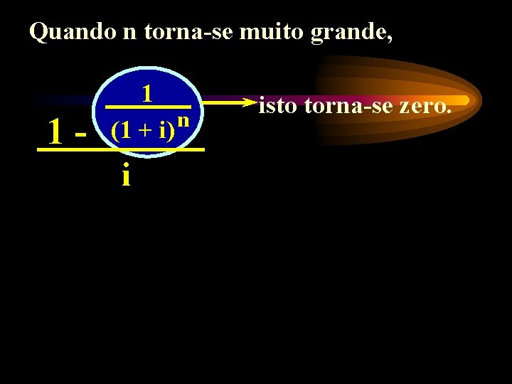 Quando n torna-se muito grande, 1 - 1 n (1 + i) i isto