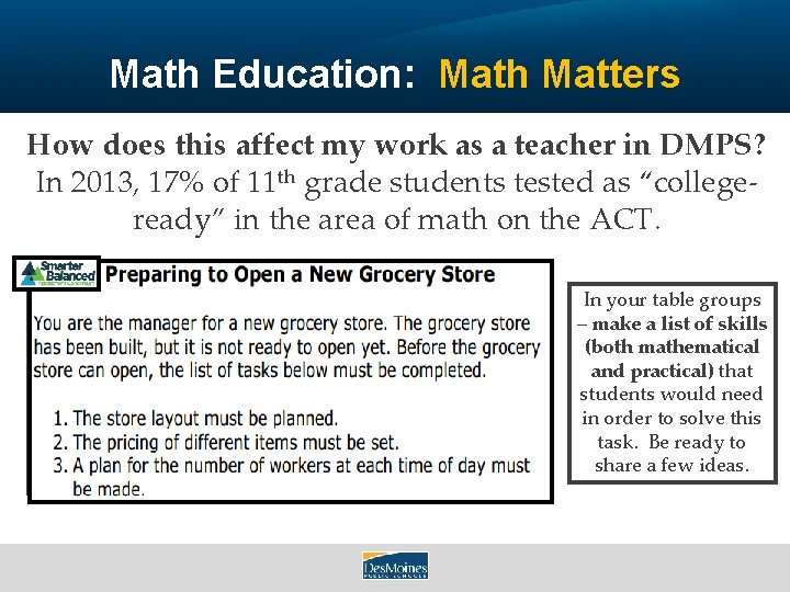 Math Education: Math Matters How does this affect my work as a teacher in