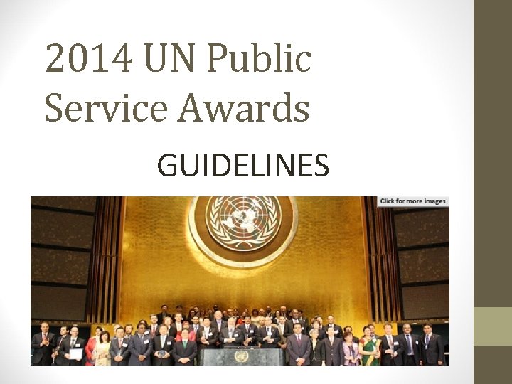 2014 UN Public Service Awards GUIDELINES 