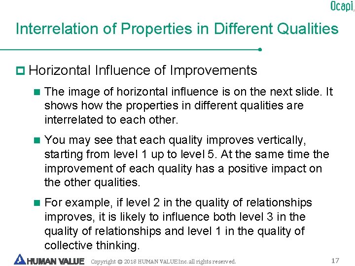 Interrelation of Properties in Different Qualities p Horizontal Influence of Improvements n The image