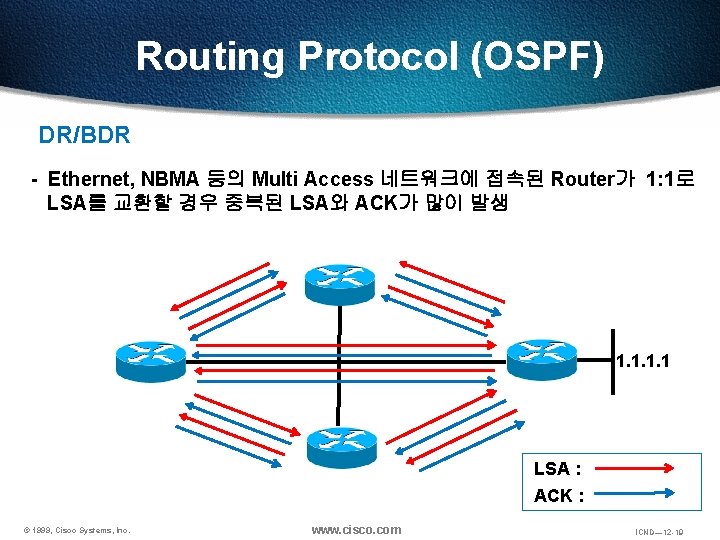 Routing Protocol (OSPF) DR/BDR - Ethernet, NBMA 등의 Multi Access 네트워크에 접속된 Router가 1:
