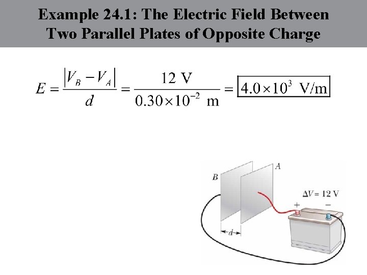 Example 24. 1: The Electric Field Between Two Parallel Plates of Opposite Charge 