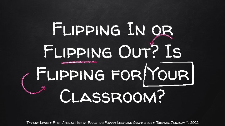 Flipping In or Flipping Out? Is Flipping for Your Classroom? Tiffany Lewis ● First