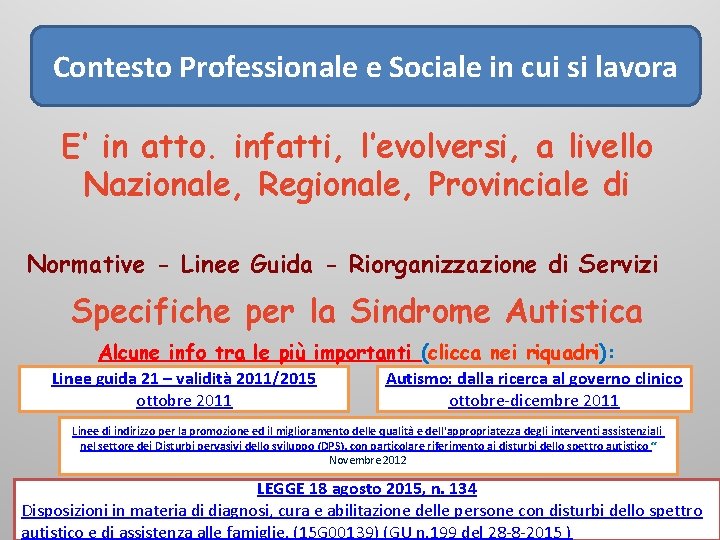 Contesto Professionale e Sociale in cui si lavora E’ in atto. infatti, l’evolversi, a