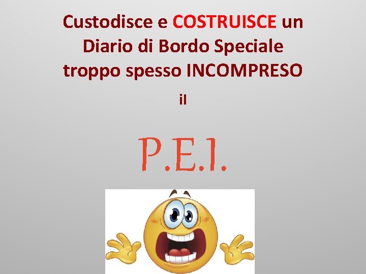 Custodisce e COSTRUISCE un Diario di Bordo Speciale troppo spesso INCOMPRESO i. I P.