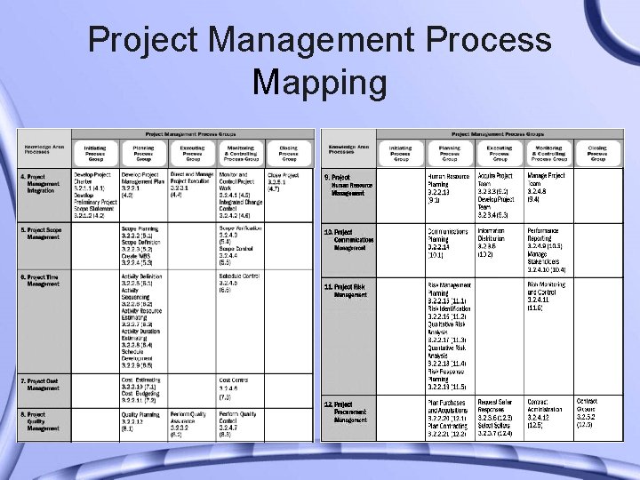 Project Management Process Mapping 