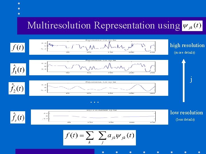 Multiresolution Representation using high resolution (more details) j … low resolution (less details) 