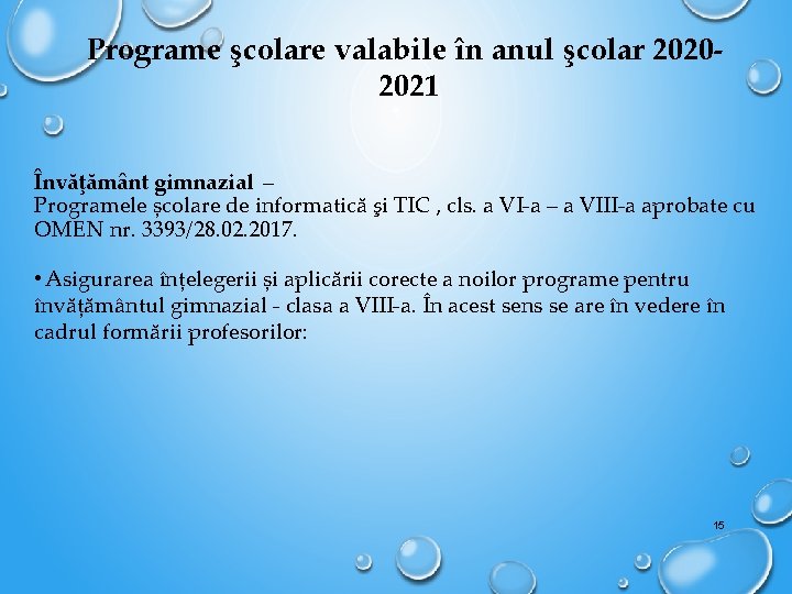 Programe şcolare valabile în anul şcolar 20202021 Învăţământ gimnazial – Programele școlare de informatică