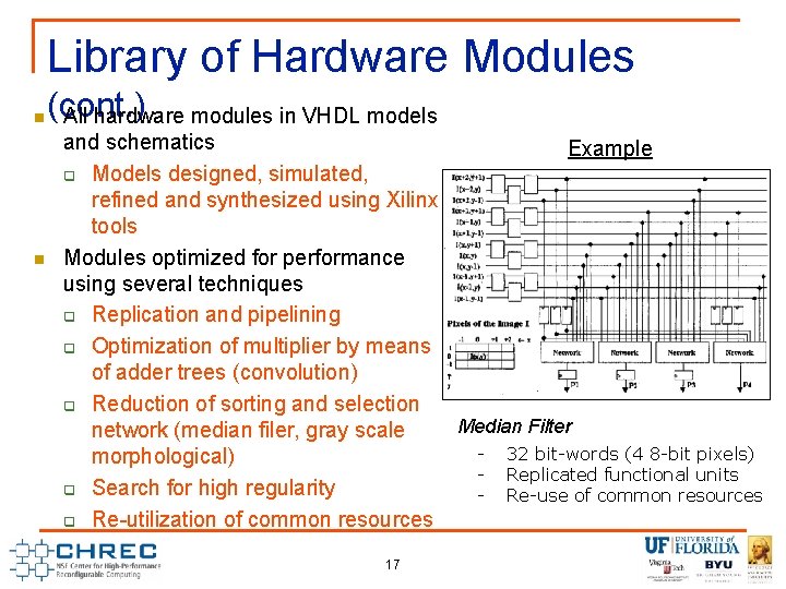 Library of Hardware Modules n n (cont. ) All hardware modules in VHDL models Library of Hardware Modules n n (cont. ) All hardware modules in VHDL models