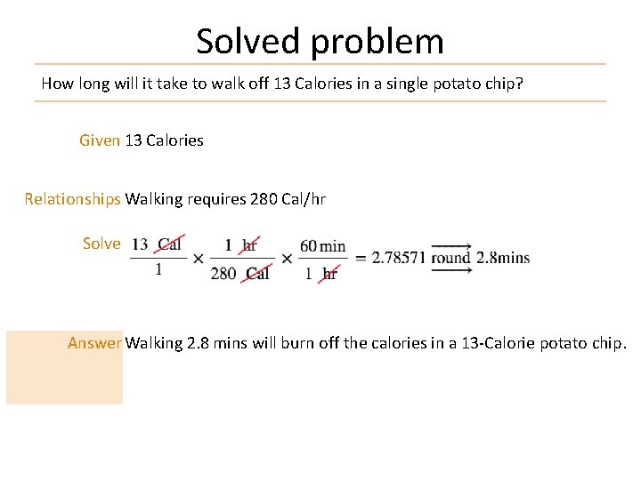 Solved problem How long will it take to walk off 13 Calories in a